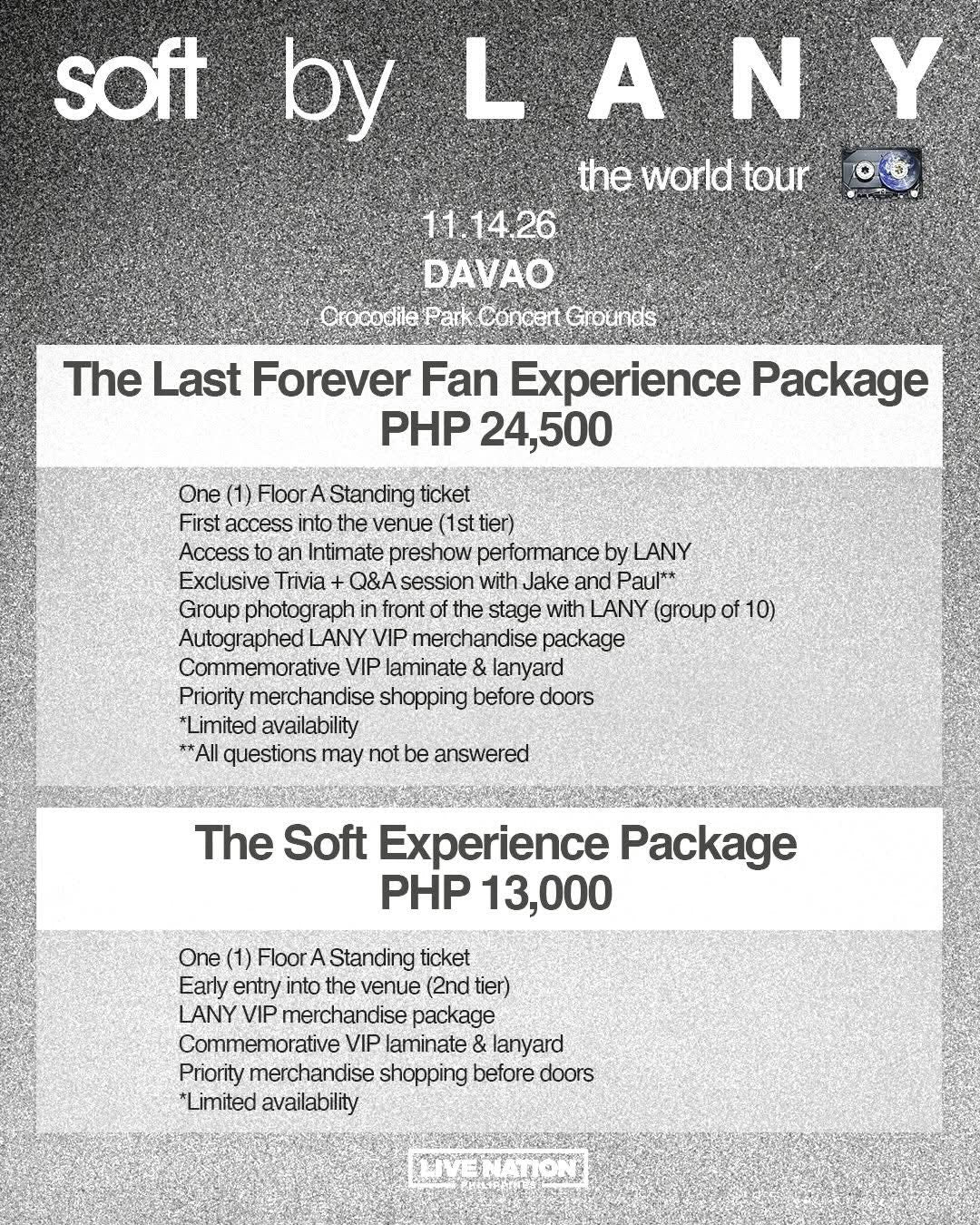 LANY: soft world tour | Davao  Crocodile Park Concert Grounds
