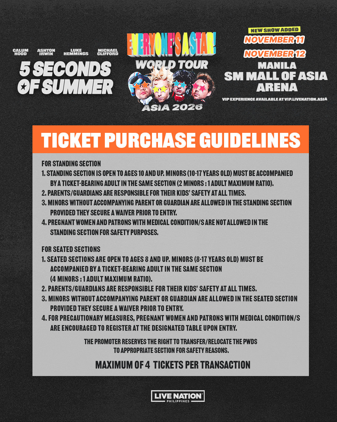 5SOS Everyone’s A Star! Asia 2026 – Manila Official Ticket Experience