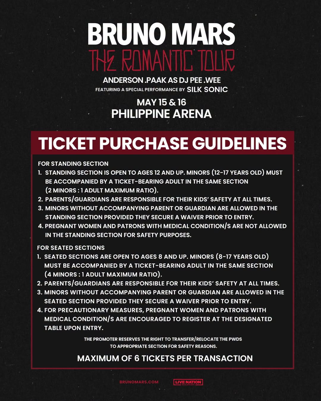 Bruno Mars: The Romantic Tour – Philippine Arena | May 15 & 16